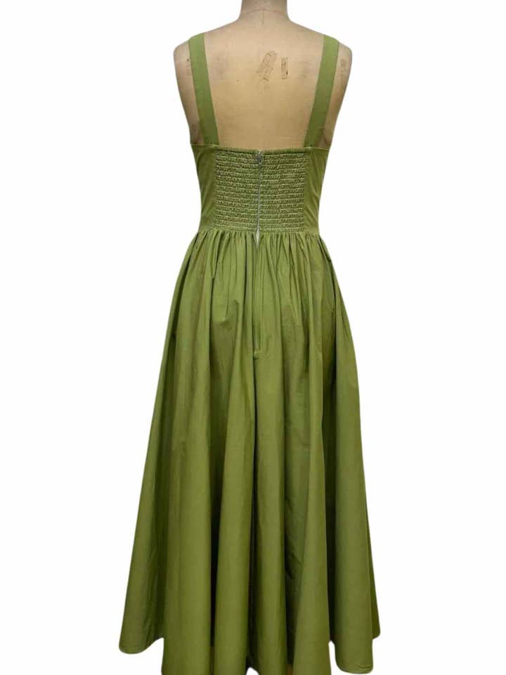 Timeless London - Wholesale Dress – Women's - Lolita Square Neck Midi Sage Green Sleeveless Dress4