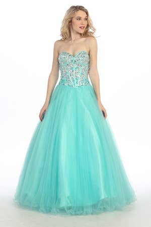 Chicas – Vestido comprido - Mulher por atacado – Vestido Longo Princesa Com Espartilho de Rhinestone C58141