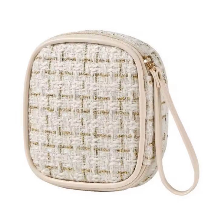 Fashion City - Wholesale Makeup/Cosmetic Bag - Houndstooth Pattern Cosmetic Travel Bag