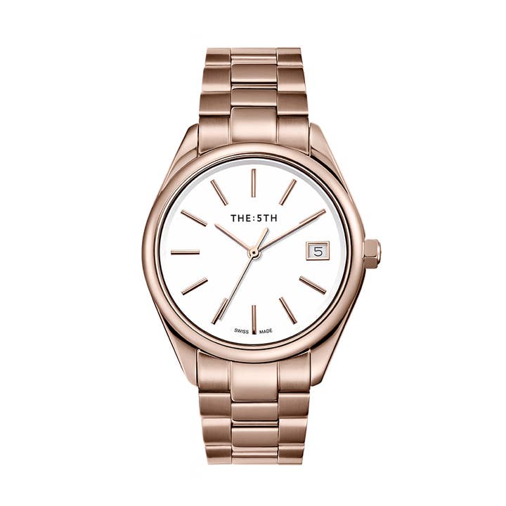 Heather Rose Gold Peachy Pink Women's Wrist Watch for wholesale by The 5TH