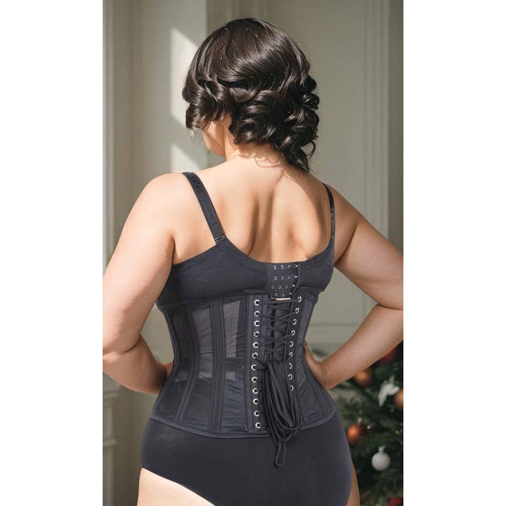 Black Alivia Underbust Mesh Corset G-126 for wholesale on Faire