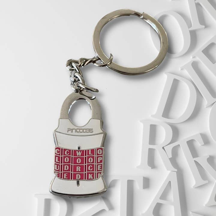 Pincodes - Wholesale Keychain – Unisex - Four Letter Word Padlock Enamel Keyring, Escape Room Keyring3