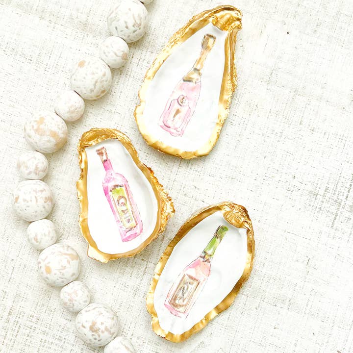 Oyster Ring Dish - Champagne Problems for wholesale by The Painted Pearl