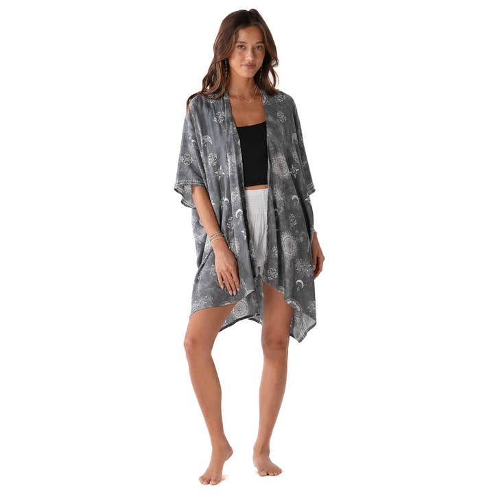 Celestial Grey Kimono for wholesale by Lotus and Luna