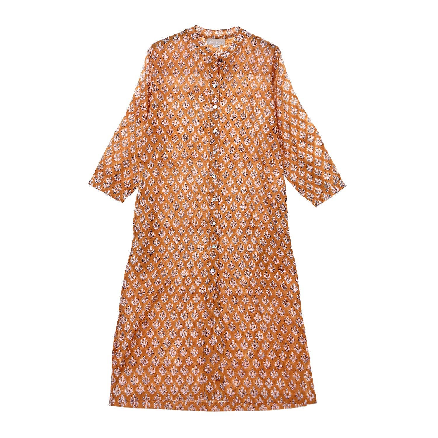 ABRACOLORS - Wholesale Dress - Women's - Ocher floral shirt dress1