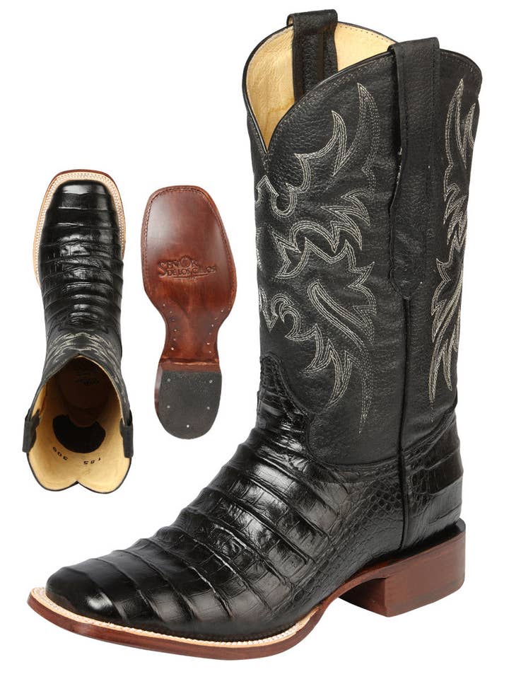 El General Western Wear – wholesale Cowboy boots – Men's – El General Rodeo - Printed Alligator leather boots - Black 449381