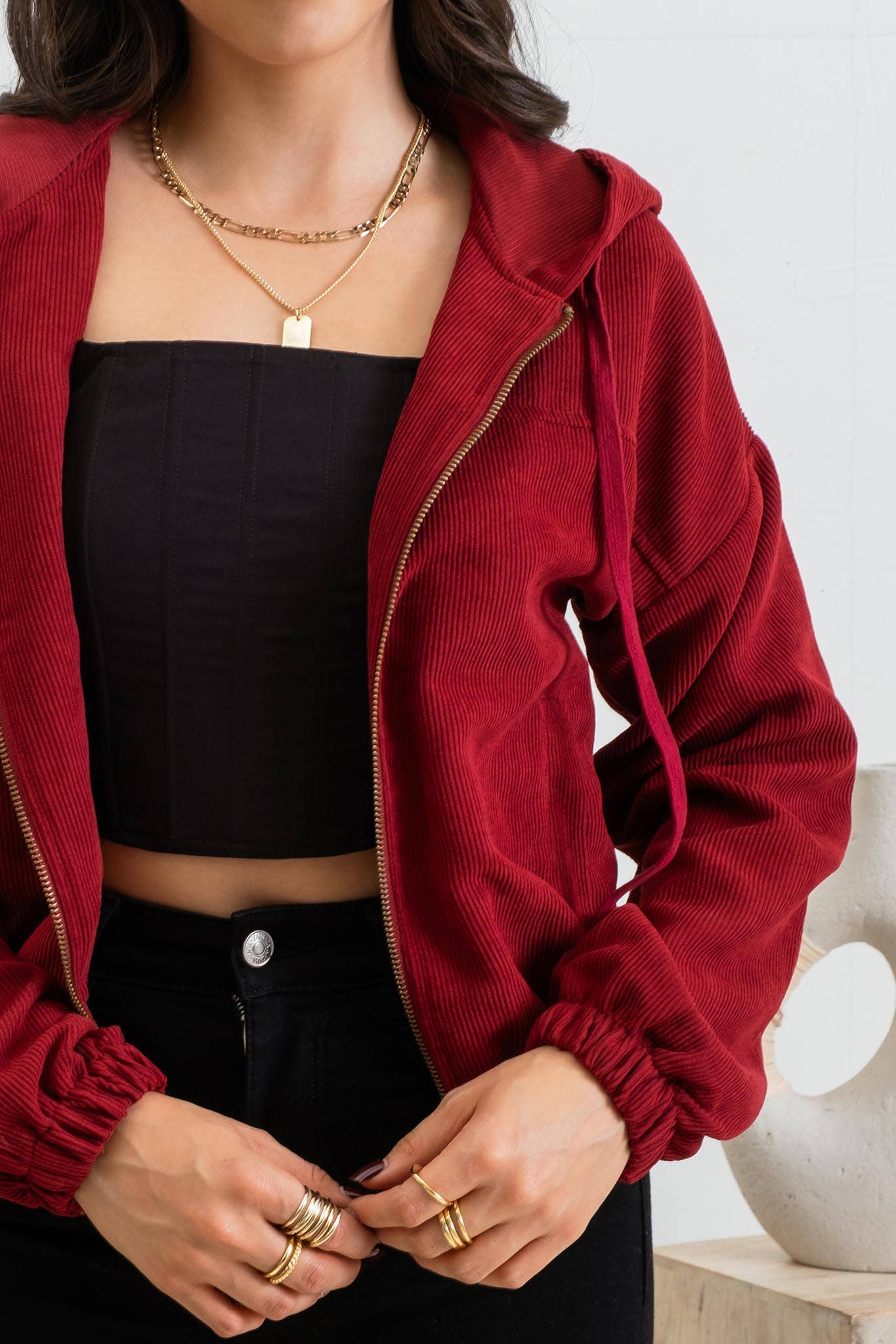 Blu Pepper – Blusão - Mulher por atacado – CASACO DE VELUDO COM ZÍPER40