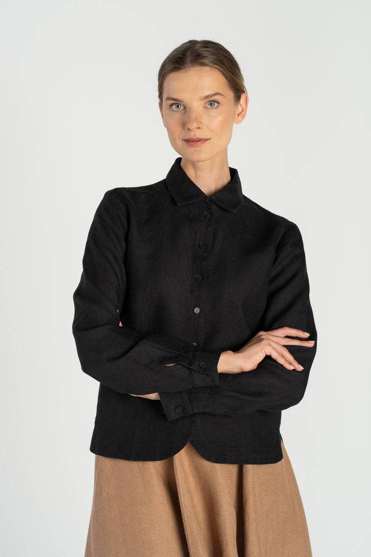 Son de Flor - Wholesale Button Down Shirt - Women's - Frida – Linen Shirt with Sharp Collar7