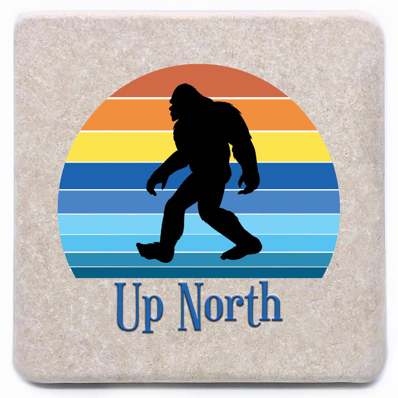 Noomoon - Wholesale Magnet - Bigfoot Retro Sunrise Custom Name Drop Stone Magnet2