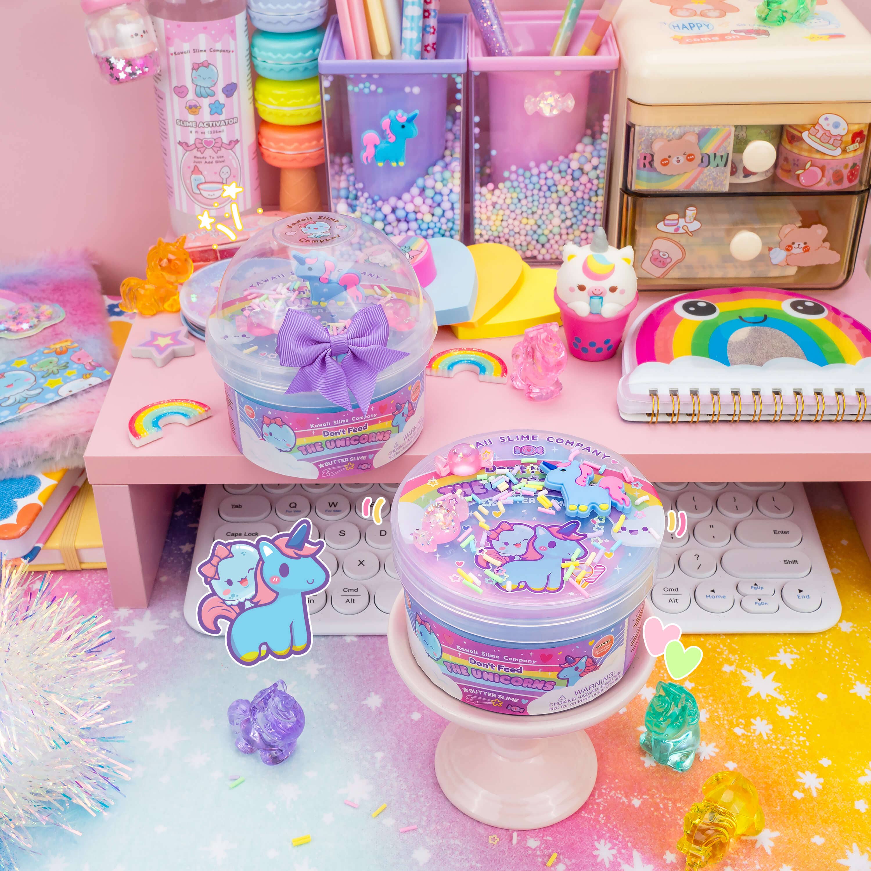 Kawaii Slime Company – Großhandel Knete/Schleim – Kinder – Don't Feed the Unicorns Butter Slime (4 Stück/Packung)5