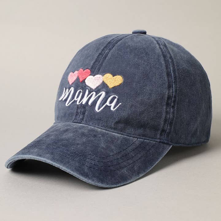 Fashion City - Wholesale Baseball Cap - Women's - Mama with Heart Embroidery Baseball Dad Hat Cap10