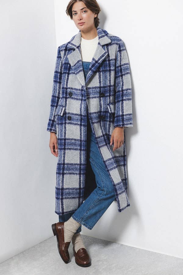 Lanidor - Wholesale Coat - Women's - Double Breasted Checked Coat (425274-189)