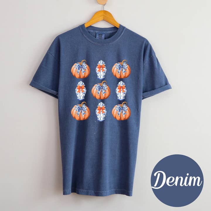 Chinoiserie Pumpkin and Ginger Jars Comfort Colors Tee for wholesale by The Luna T Company
