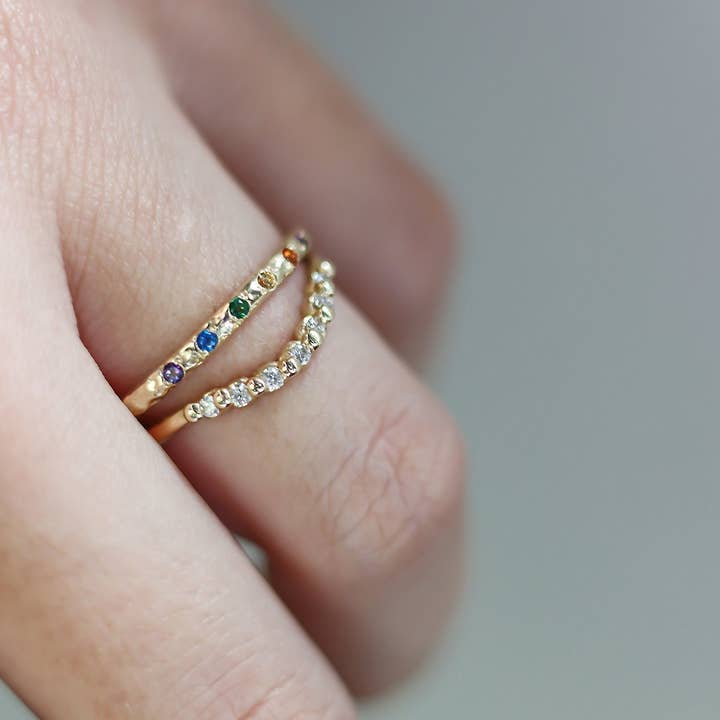 Lacee Alexandra Jewelry - Vendita all'ingrosso Anelli multipietra - Anello contorno diamanti senza tempo in oro massiccio5