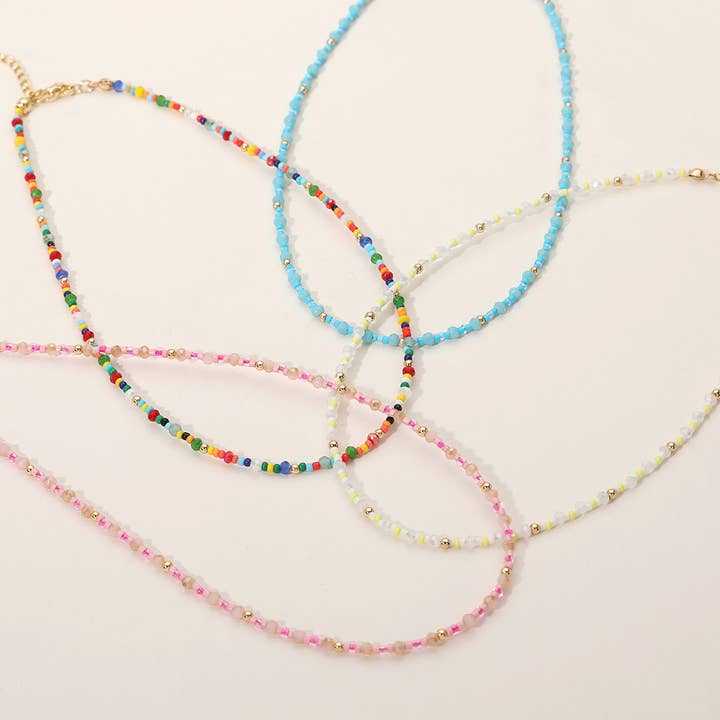 Sensibling Corp. - Vente Collier de perles - Collier ras du cou à perles facettées en forme de boule métallique