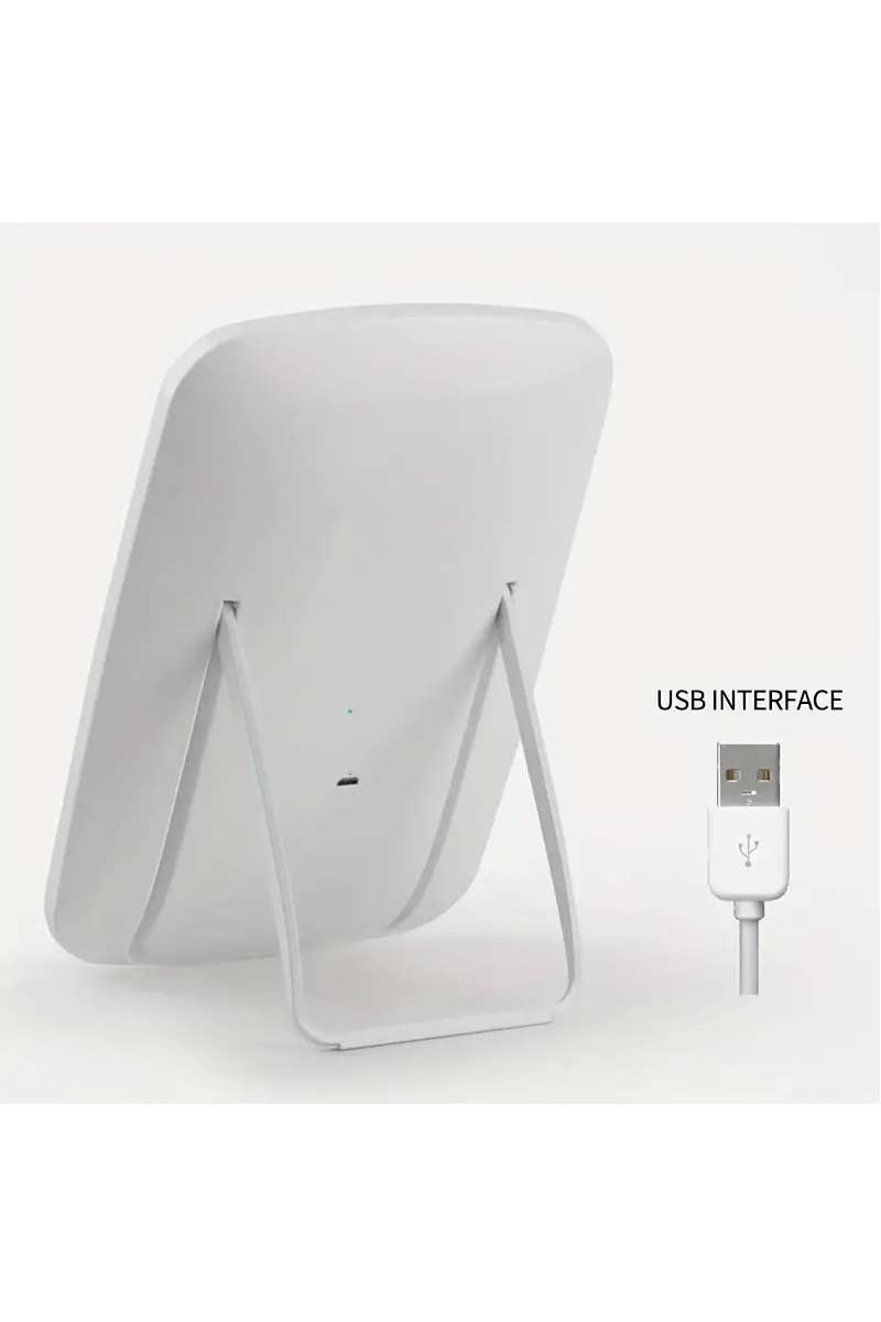 WHITE  ,,,,,..._ USB Rechargeable LED Vanity Mirror for wholesale on Faire2