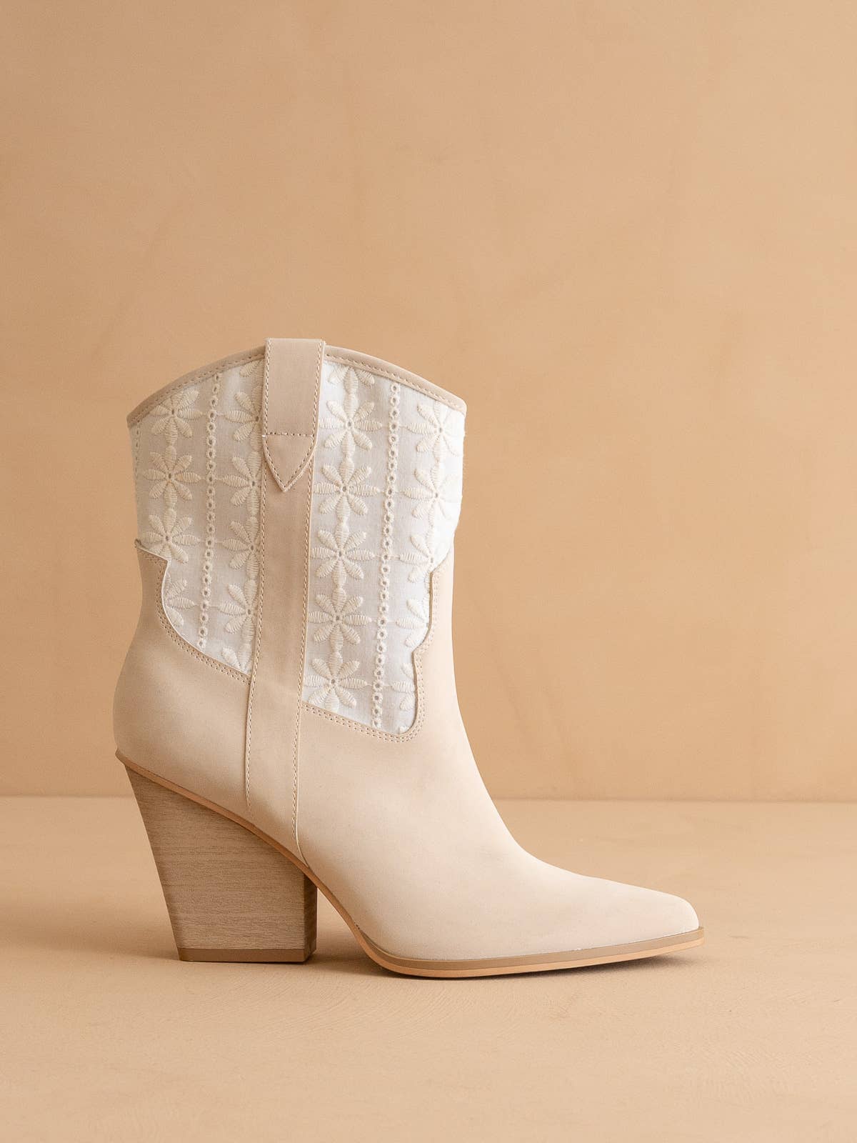 The Sutton Beige | Floral Embroidered Cowboy Western Boot for wholesale on Faire0