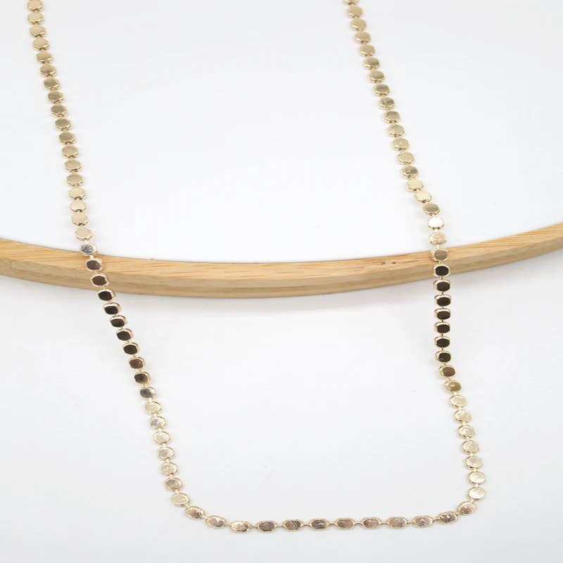 18K Gold Layered 4mm Beaded Necklace, Gold Ball Bead Chain Necklace, Wholesale