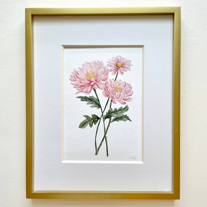 Ellen Schaefer Art - Venta al por mayor Ilustración - Impresión artística de crisantemo, flor del nacimiento de noviembre