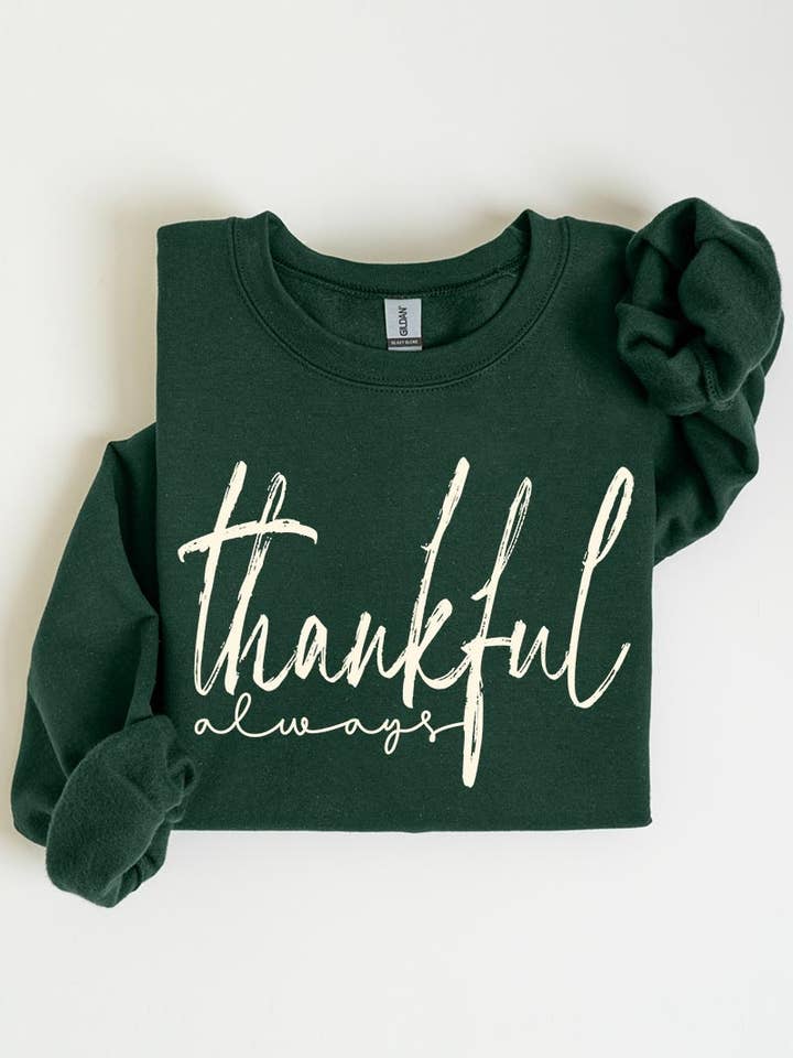 Sudadera con estampado Thankful para venta al por mayor de COLORBEAR