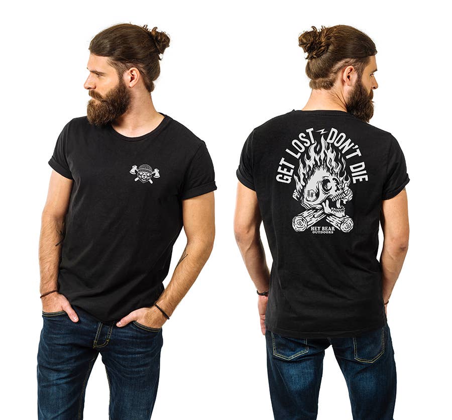 Hey Bear Outdoors - Wholesale T-Shirt (Graphic) - Unisex - Get Lost • Don't Die - Backcountry, Hiking, Camping T-Shirt0