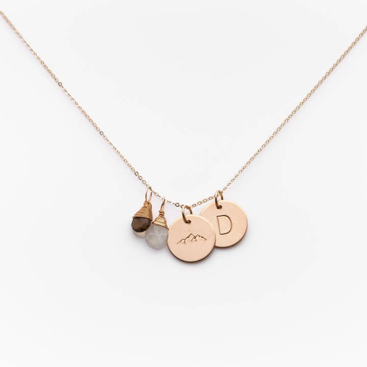 Dubbele klassieke muntenketting met 2 edelstenen voor wholesale door Nashelle Jewelry