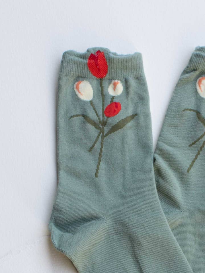 Tiepology - Wholesale Socks - Women's - Tulip Bloom Cotton Blend Socks3