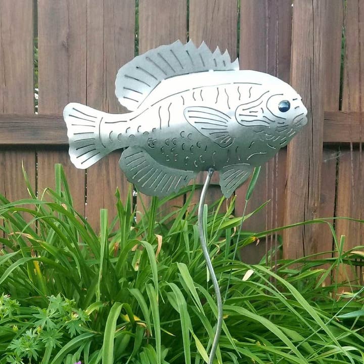 Bluegill Fish Metal Garden Stake Right for wholesale by Designs by Dieter, LLC