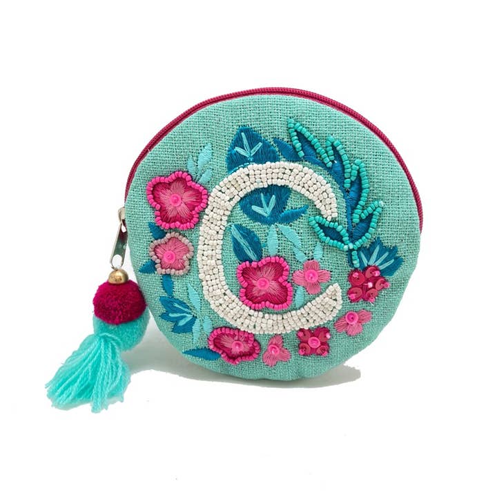 POCHETTE «C» CON PERLINE COLOR ACQUA per la vendita all'ingrosso da parte di Pizzazz, Inc.