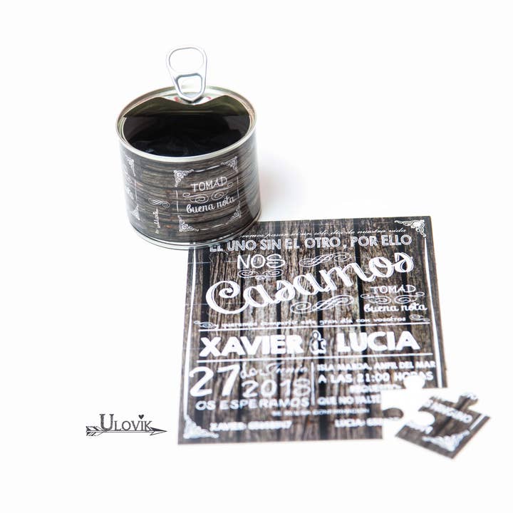 Ulovik – Engroshandel Gæstegave – Bryllup Invitation Tin Puzzle „Træ“