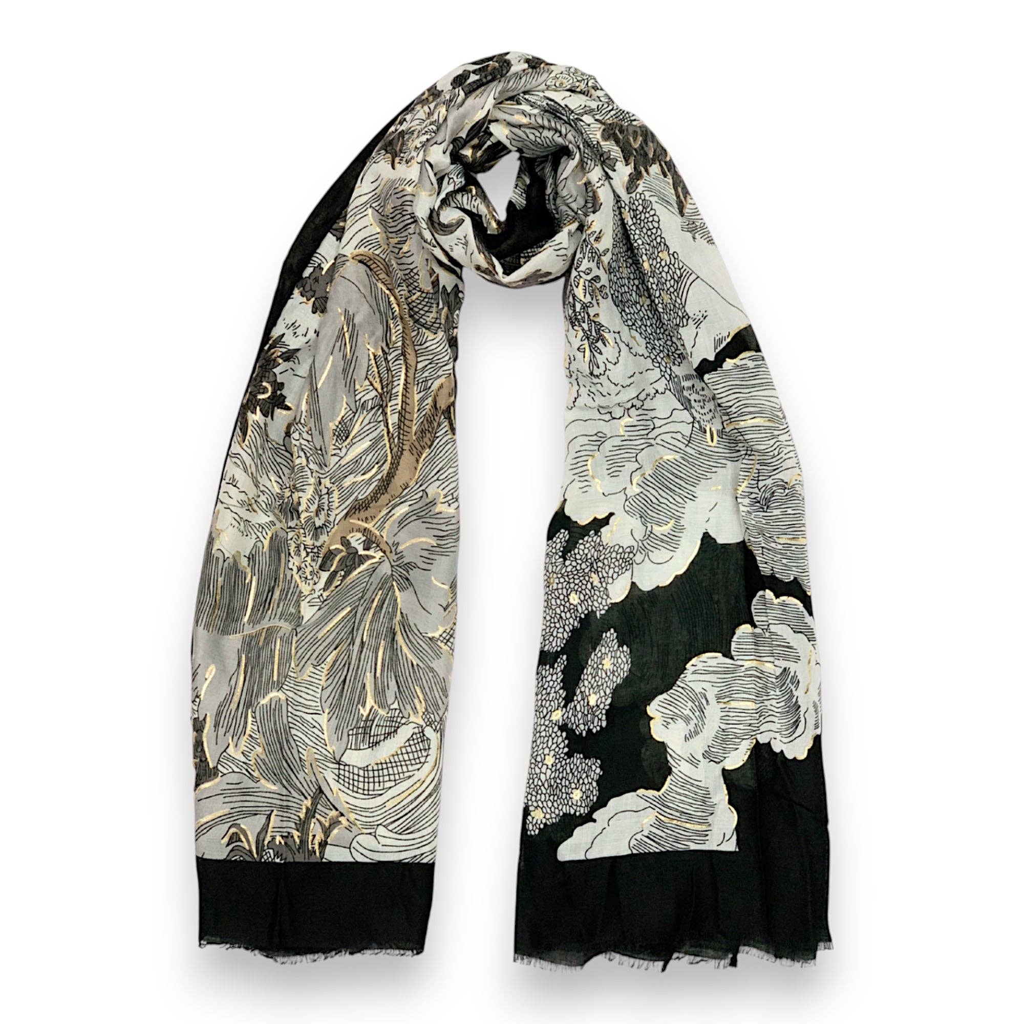 Lili Scarves (US Duty Free) – wholesale Scarf – Women's – Nature Art Print Scarf3