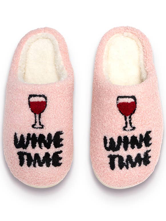 Indoor / Outdoor Slippers - "Wine Time" - Pink for wholesale by Living Royal