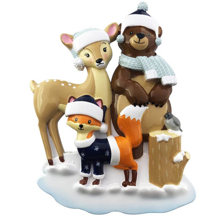 Woodland Family gepersonaliseerd ornament voor wholesale door PolarX Ornaments