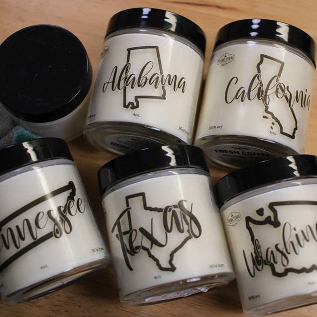 Hometown Candle Co. - Wholesale Jar/Filled Candle - 50 States Collection (4-oz Glass)