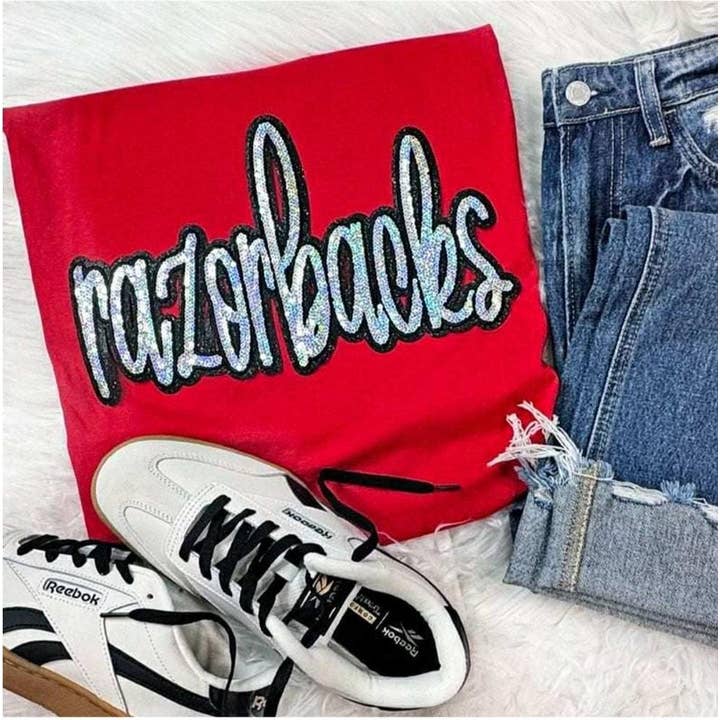 Echter Pailletten Razorbacks Sweatshirt für den Großhandel von Shirts & Giggles