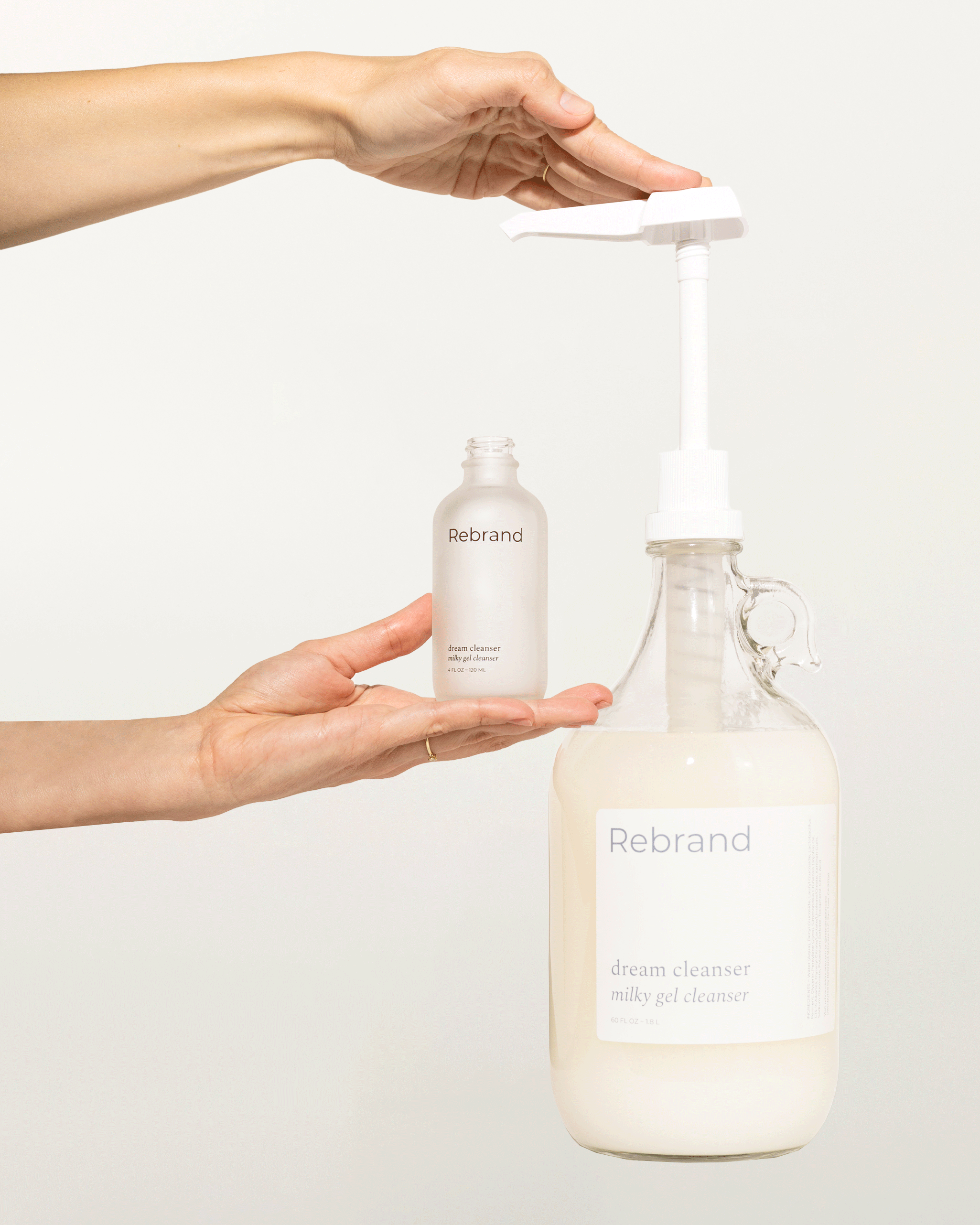 Rebrand Skincare - Wholesale Facial Cleanser - Dream Cleanser Bulk Refill ~ Refillable Milky Gel Cleanser1