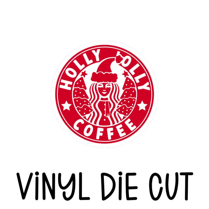 HOLLY JOLLY KAFFE, vinyl udskæring for engroshandel hos AubrielBoutique