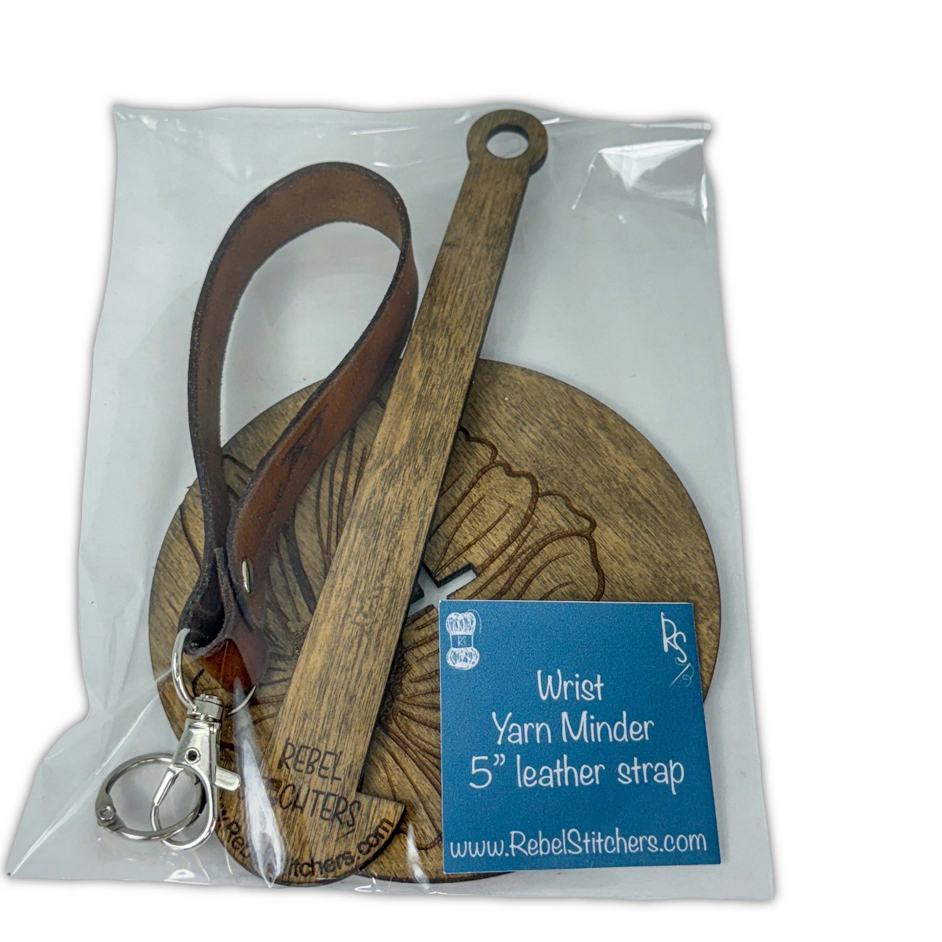 Art by Erica H & Rebel Stitchers - Wholesale Craft Tool - Wrist Yarn Minder/Holder Real Leather Strap Flowers Style 10