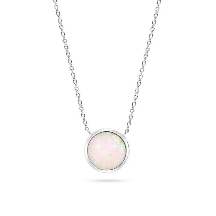 Mjölkblå Opal cirkel halsband för wholesale av Chloe + Lois