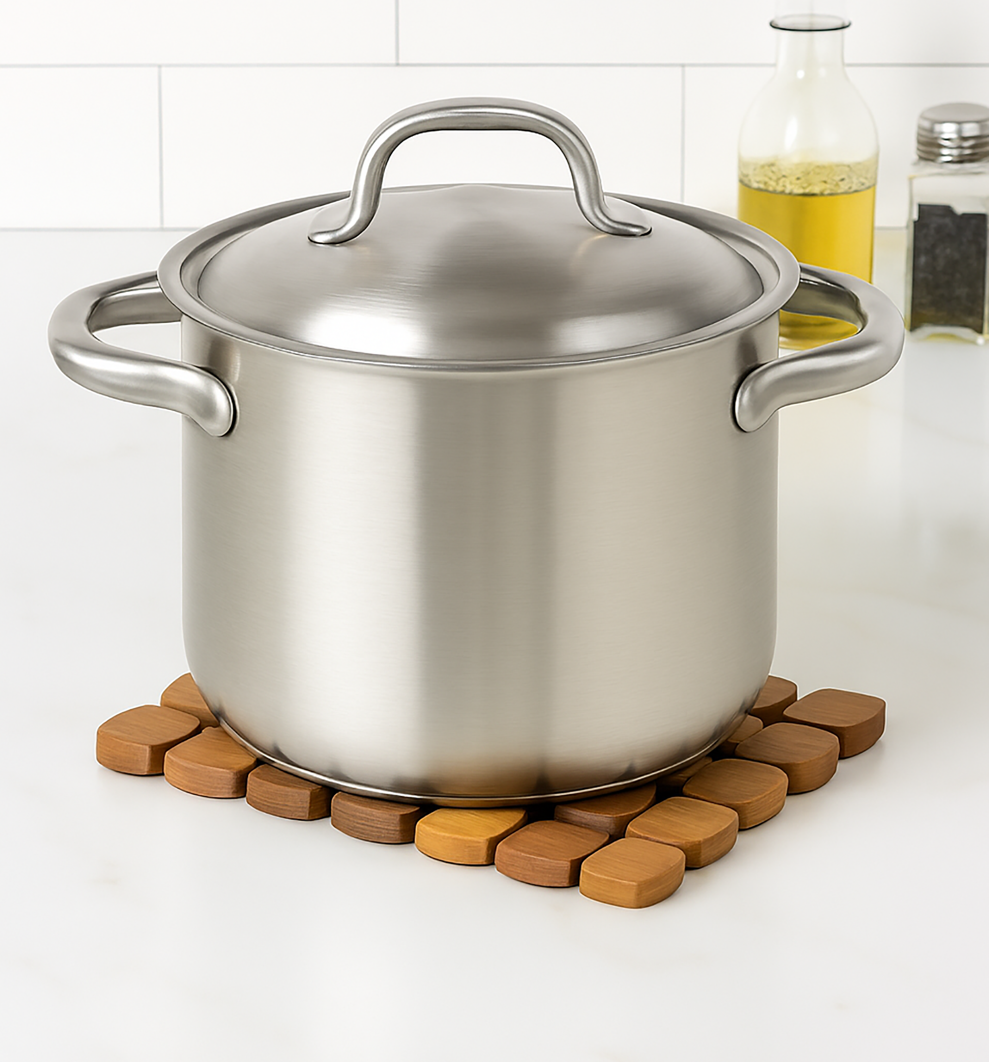 home mart goods - Wholesale Trivet - Natural Bamboo Trivet Pot Mat - Set of 22