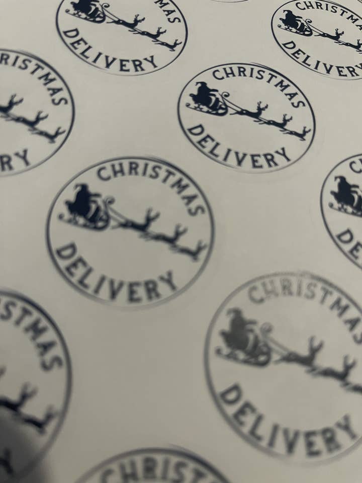 Christmas Delivery Stickers for wholesale by The Bouncing Berner