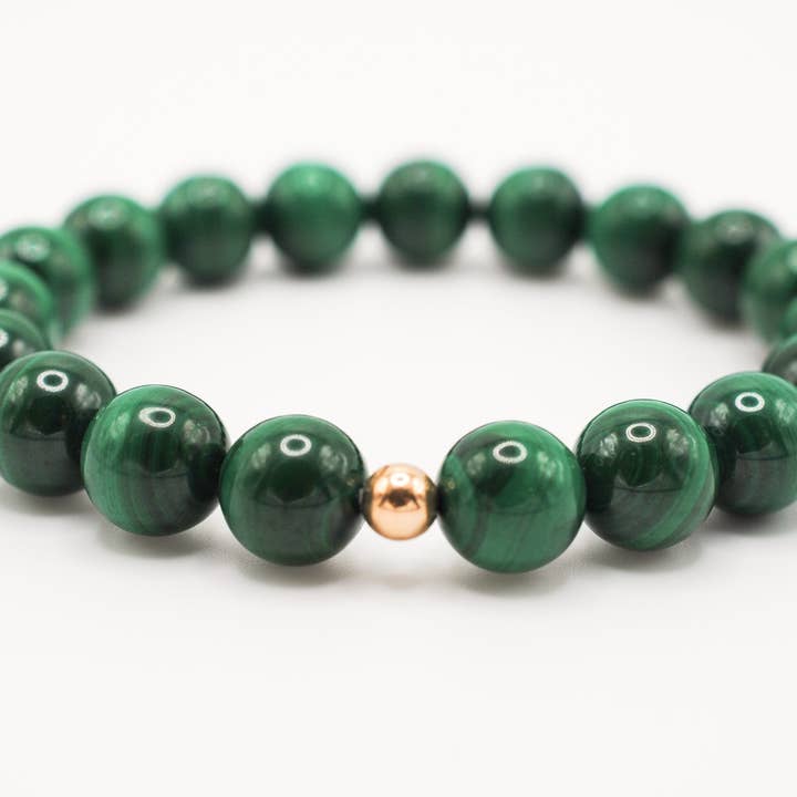 Bracelet Solo Grande en Malachite pour la vente par Ripple | Reiki Infused Jewelry