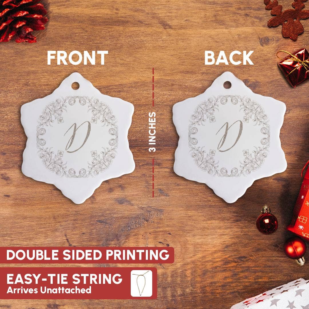 3dRose - Wholesale Ornament - 3dRose, Letter D Personal Luxury Vintage Glitter Monogram-Personalized Initial, Ornament2