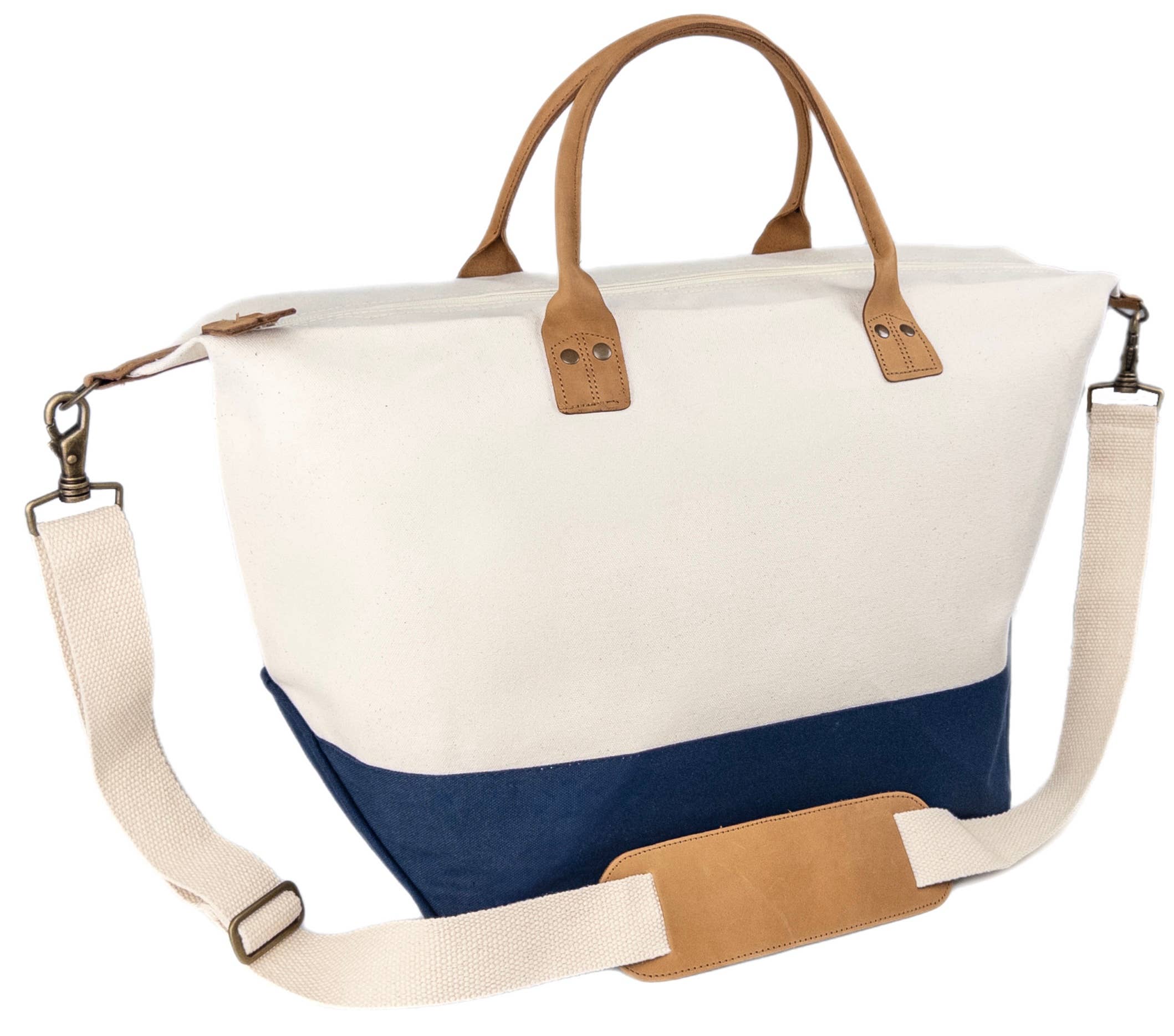 US Bags - Wholesale Weekender Bag - Women's - Premium Weekender Canvas Travel Duffel Bag | Leather Brass11