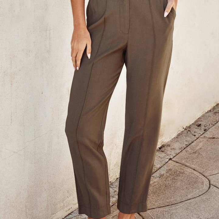 FP9503 Front Seam Detail Tapered Pants for wholesale by Dress Forum