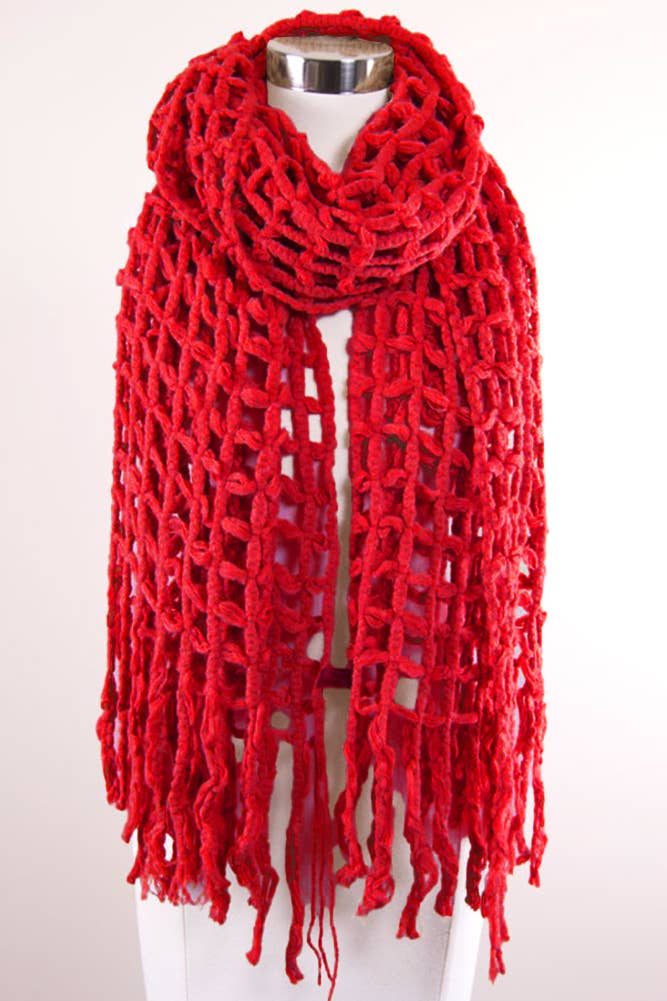 Hana - Vente Écharpe – femme - Écharpe oblongue en filet uni4