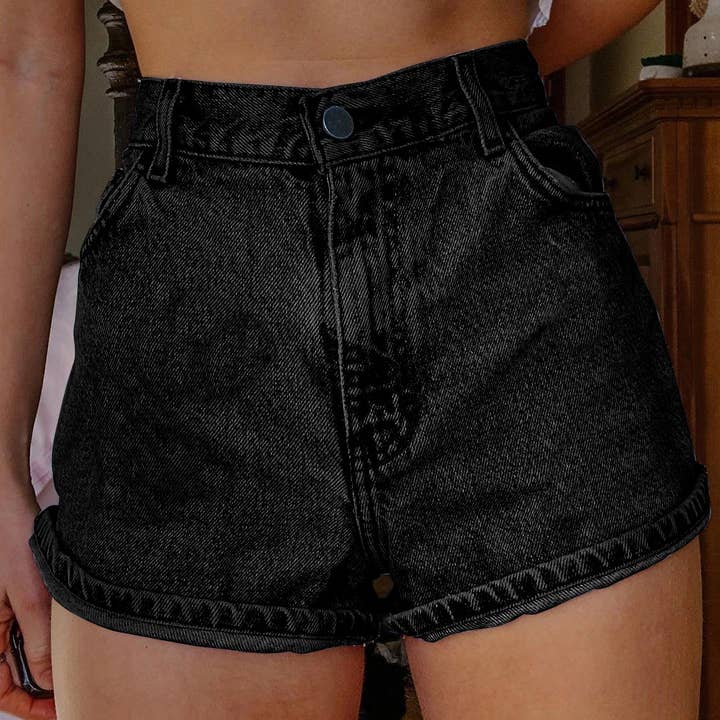 Tourtiwi - Wholesale Shorts - Women's - Women's Flower Print Summer Denim Shorts