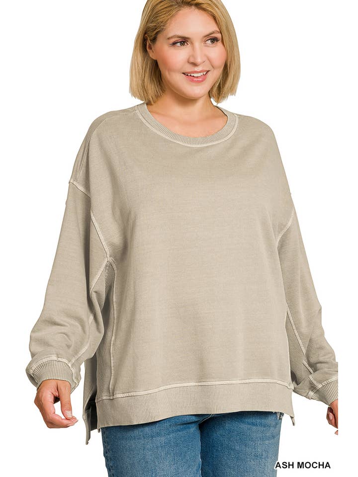 Vanilla Monkey – wholesale Sweatshirt – Women's – Plus F/terry Pigment Dye And Enzyme Washing Pullover