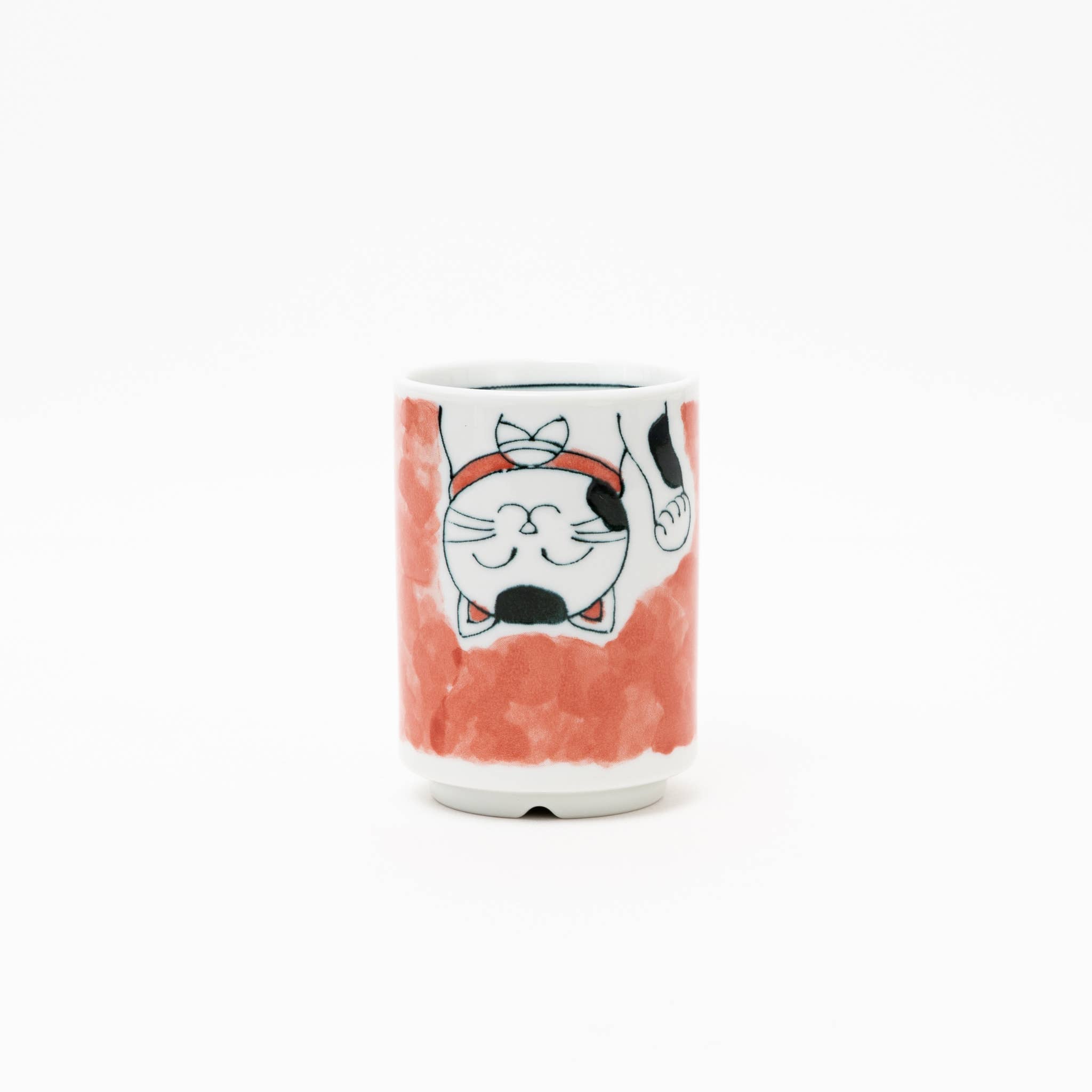 U PLUS INC - Wholesale Coffee/Tea Cup - Japanese Maneki-Neko Lucky Cat Porcelain Cup - Red2