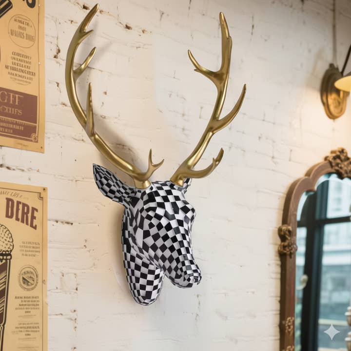 Holiday Farm - Wholesale Wall Accent - Modern Mosaic Deer Head Wall Decor – 3D Resin Art2